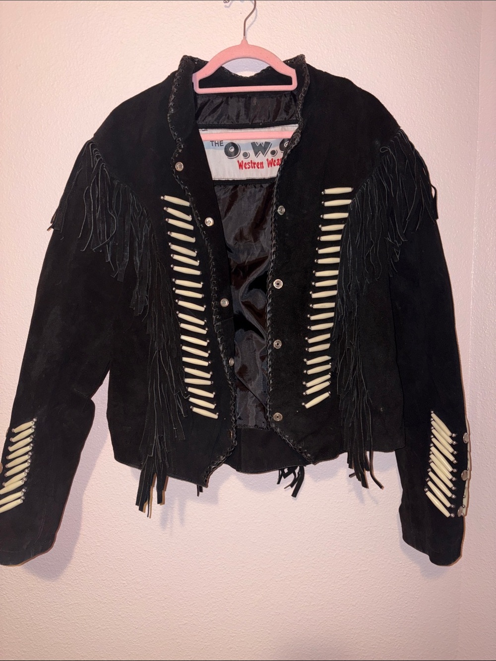 Black Suede Western Fringe Jacket
